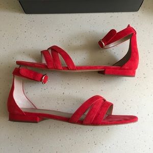 Ann Taylor Karmin Suede Flat Sandals 8.5. Like New!